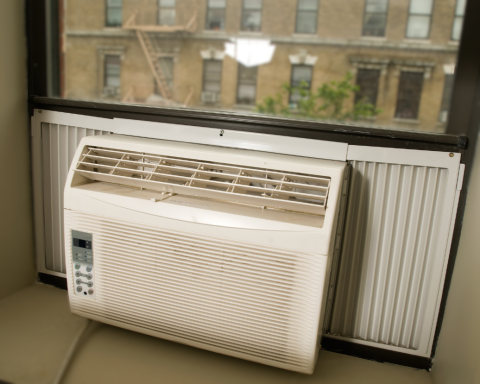 Photo of air conditioner in a window